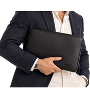 DERİSE CLUB UNİSEX SİYAH RENK  KÜÇÜK 12,9 & 13,3 İNÇ iPAD TABLET KILIFI, MACBOOK VE  NOTEBOOK ÇANTASI (Siyah)