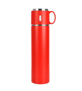 BARDAKLI TERMOS MUG 580 ML  (20 - 24 SAAT AYNI SICAKLIKTA ) ÇİFT KATMANLI PASLANMAZ ÇELİK (Kırmızı)