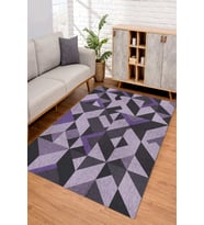 Dijital Kaymaz Taban Yıkanabilir Renkli Salon Halısı Mutfak Halısı Yolluk ND-SD-1007 (Mor)