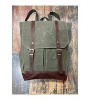 Vintage Retro Su Geçirmez Mumlu Kanvas Sırt Çantası Günlük Seyahat Kamp (Kamuflaj)