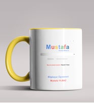 Kişiye Özel Google Bilgisayar Öğretmeni Temalı Siyah Renk Kupa  (Sarı)