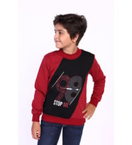 Toontoy Erkek Çocuk Baskılı Sweatshirt (Bordo)