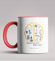 Kişiye Özel Görsel Sanatlar Öğretmeni Tema Siyah Renk Kupa  (Kırmızı)