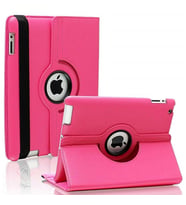 Apple iPad 5. Nesil 6. Nesil 9.7 Kılıf 360 Dönebilen Standlı Case A1822 A1823 A1 (Koyu Pembe)