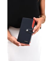 Just Polo Kadın Bol Kartlıklı Kağıt Para Bölmeli Cüzdan 12cmx10cm PBU02 (Lacivert - Kırmızı) (Lacivert-Kırmızı)