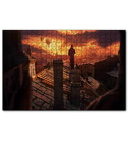 Cakapuzzle Çatıdan Hava Balonları Günbatımı  Puzzle Yapboz MDF (Ahşap) (1000 Parça)