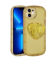 Uyumlu Model Apple iPhone 12 Kılıf Diamond Pop Soketli Renkli Kapak (Sarı)