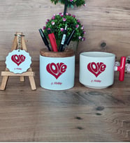 Love Sevgili Hediye Sepeti Kupa Bardak T Kulplu, Kalemlik ve Anahtarlık Sevgiliye Sevgililer Günü Hediyesi (Model 1)