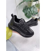 Günlük Erkek Ayakkabı Hakiki Deri Bağcıklı Yüksek Taban Süet ve Dikiş Detay Bilek Destek Sneaker 367 (Siyah)