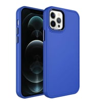 Uyumlu Model Apple iPhone 12 Pro Max Kılıf Kamera Çerçeveli Arka Kısmı Temizlenebilir Kapak (SAKS MAVI)