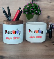 Psikolog Hediye Sepeti Kupa Bardak T Kulplu, Kalemlik Hediyeleri Psikoloğa Hediye (Model 6)