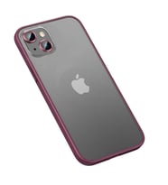iPhone 13 Kılıf Retro Kamera Lens Korumalı Renkli Lüx Mat Kapak (Koyu Mor)