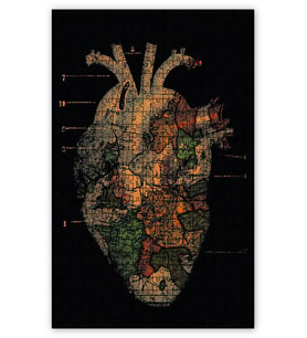 Cakapuzzle Doğanın Uyumu Kalp Puzzle Yapboz MDF (Ahşap) (1000 Parça)