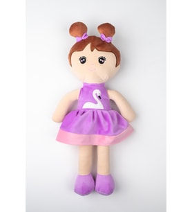 Peluş Prenses Bebek Oyuncak Pembe Etekli Oyun Ve Uyku Arkadaşı 45 Cm (Kahverengi)