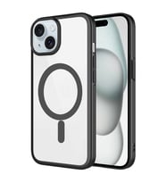 Vendas iPhone 15 Plus Uyumlu Riksos Serisi Wireless Şarj Özellikli Mat Sert PC Kılıf (Siyah)