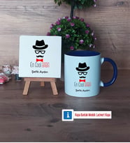 En Cool Baba Dekoratif Taş, Kupa Bardak Kırmızı Hediye Babaya Hediye (Model 2)