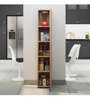 Irmak Mobilya Tek Kapaklı 5 Raflı Renkli Çok Amaçlı Banyo Mutfak Kiler Dolabı Tek Kapılı Dolap (Safir)