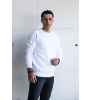 SLİMFİT SIFIR YAKA BASİC 3 İPLİK ERKEK SWEATSHİRT (Beyaz)