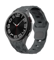 Galaxy Watch 6 40mm KRD-116 20mm Futbol Desenli Spor Tasarımlı Silikon Kordon (Koyu Gri)