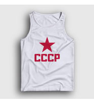 Presmono Unisex Sarı Red CCCP Sovyetler Birliği Atlet 267388tt (Beyaz)