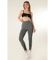 Miofit Yüksek Bel Kadın Spor Uzun Tayt (Gri)