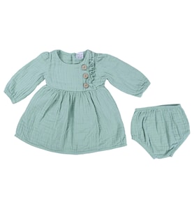AD23261 Kız Bebek Elbise 3-6/6-9/9-12/18-24 AY (Mint)