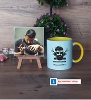 Erkek Kuaförü Fotoğraflı Dekoratif Taş, Kupa Bardak Beyaz Hediye (Model 7)