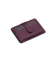 West Polo Hakiki Deri Patlı Bol Kartlı Kağıt Para Bölmeli Unisex Kartlık TR115 (Mürdüm)