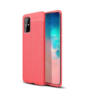 Galaxy S20 Plus Kılıf Zore Niss Deri Desenli Silikon Kılıf (Kırmızı)