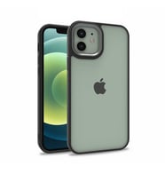 Apple iPhone 12 Kılıf Case, Kamera Lens Korumalı Elektroplatin Kaplama Sert PC Koruyucu Colourful Platinum Serisi (Siyah)