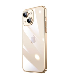 Vendas iPhone 13 Uyumlu ( iPhone 13 ) Pilas Serisi Elektroplated Sert PC Renkli Çerçeveli Silikon Kılıf (Gold)