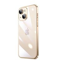 Vendas iPhone 13 Uyumlu ( iPhone 13 ) Pilas Serisi Elektroplated Sert PC Renkli Çerçeveli Silikon Kılıf (Gold)