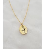 Doğum Çiçeği Kolye, Birth Flower Necklase (Ağustos- August) (Gümüş)