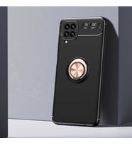 Galaxy M12 Kılıf Zore Ravel Yüzüklü Silikon Kılıf (Rose)