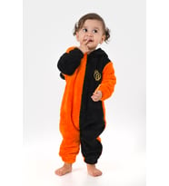 Welsoft Peluş Unisex Fermuarlı Kışlık Bebek Uyku Tulumu Bebek Tulumu Çocuk Tulumu Çocuk Kostümü (Turuncu)