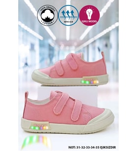 Big King Işıklı Keten Unisex Çocuk Ayakkabı (Pembe)