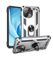 Xiaomi Mi 11 Lite Kılıf Yüzüklü Zırh Tank Vega (Gri)