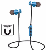 MS-T5 Hafıza Kartı Takılabilir Metal Bluetooth Kulak Içi Kulaklık Efsane Ses (Mavi)