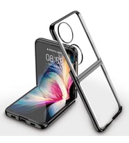 Huawei P50 Pocket Kılıf Şeffaf Kıpta Kapak (Siyah)