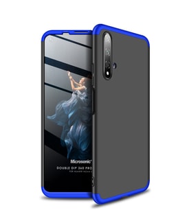 Microsonic Huawei Nova 5T Kılıf Double Dip 360 Protective (Mavi)