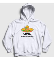 Presmono Unisex Gri Senior Developer Yazılımcı Kapüşonlu Sweatshirt 339038tt (Beyaz)