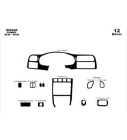 Meriç® Nissan Sunny Ön Torpido Kaplama Maun 12 Parça 1991-1995 (Piano Black)