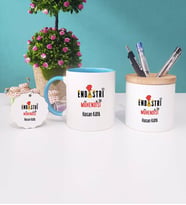 Endüstri Mühendisi Kupa Bardak Kırmızı Kalemlik ve Anahtarlık (Model 3)