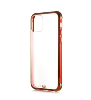 Apple iPhone 11 Pro Max Kılıf Kamera Korumalı Kenarları Renkli Şeffaf Voit Silikon (Kırmızı)