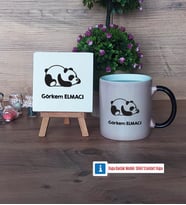 Uykucu Panda Dekoratif Taş, Kupa Bardak Kırmızı Hediye (Model 8)