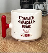 Kişiye Özel Efsaneler Mayısta Doğar Hediye T Kupa Bardak Doğum Günü Hediyesi (Kırmızı)