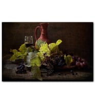 Cakapuzzle Üzüm ve Şarap Sürahi Görseli Puzzle Yapboz MDF (Ahşap) (255 Parça)