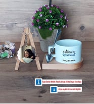 Matematik Öğretmeni Kupa Bardak Beyaz ve Fotoğraflı Ahşap Anahtarlık Hediye Matematik Öğretmenine Hediye (Model 8)