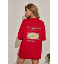 Unisex Fructification Baskılı T-shirt (Kırmızı)