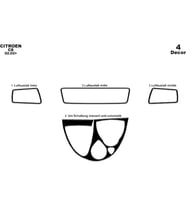 Meriç® Citroen C8 Ön Torpido Kaplama Maun 4 Parça 2002-2009 (Piano Black)